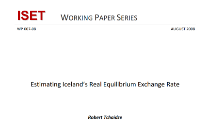 Estimating Icelands Real Equilibrium Exchange Rate