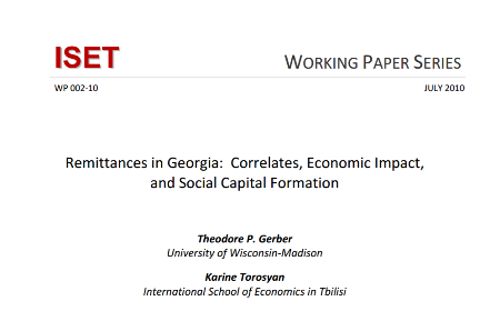 Remittances in Georgia Correlates Economic Impact